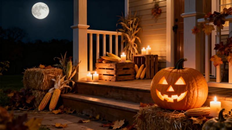 月夜南瓜灯图片