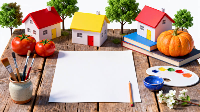 秋日绘画时光图片