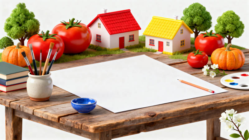 秋日田园绘画时光图片