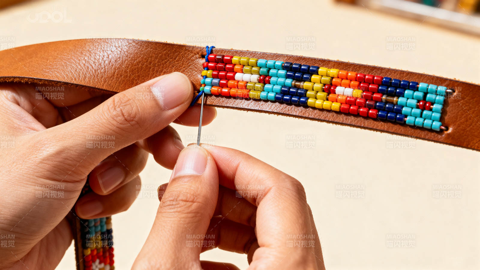 手工串珠皮带制作图片