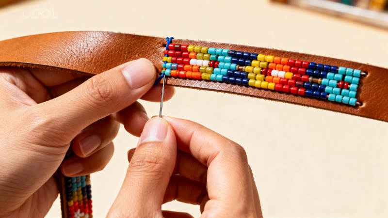 手工串珠皮带制作图片