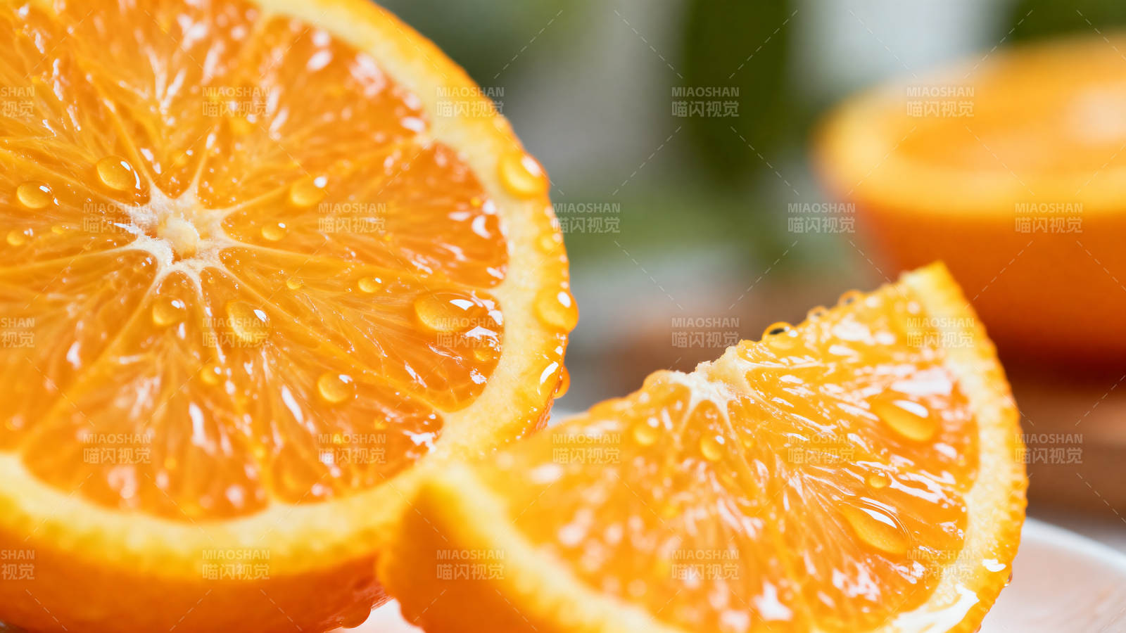 橙子切片特写图片