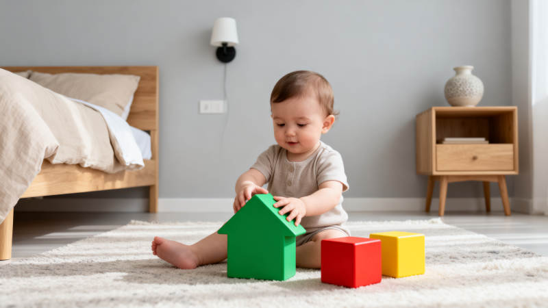 宝宝玩积木图片