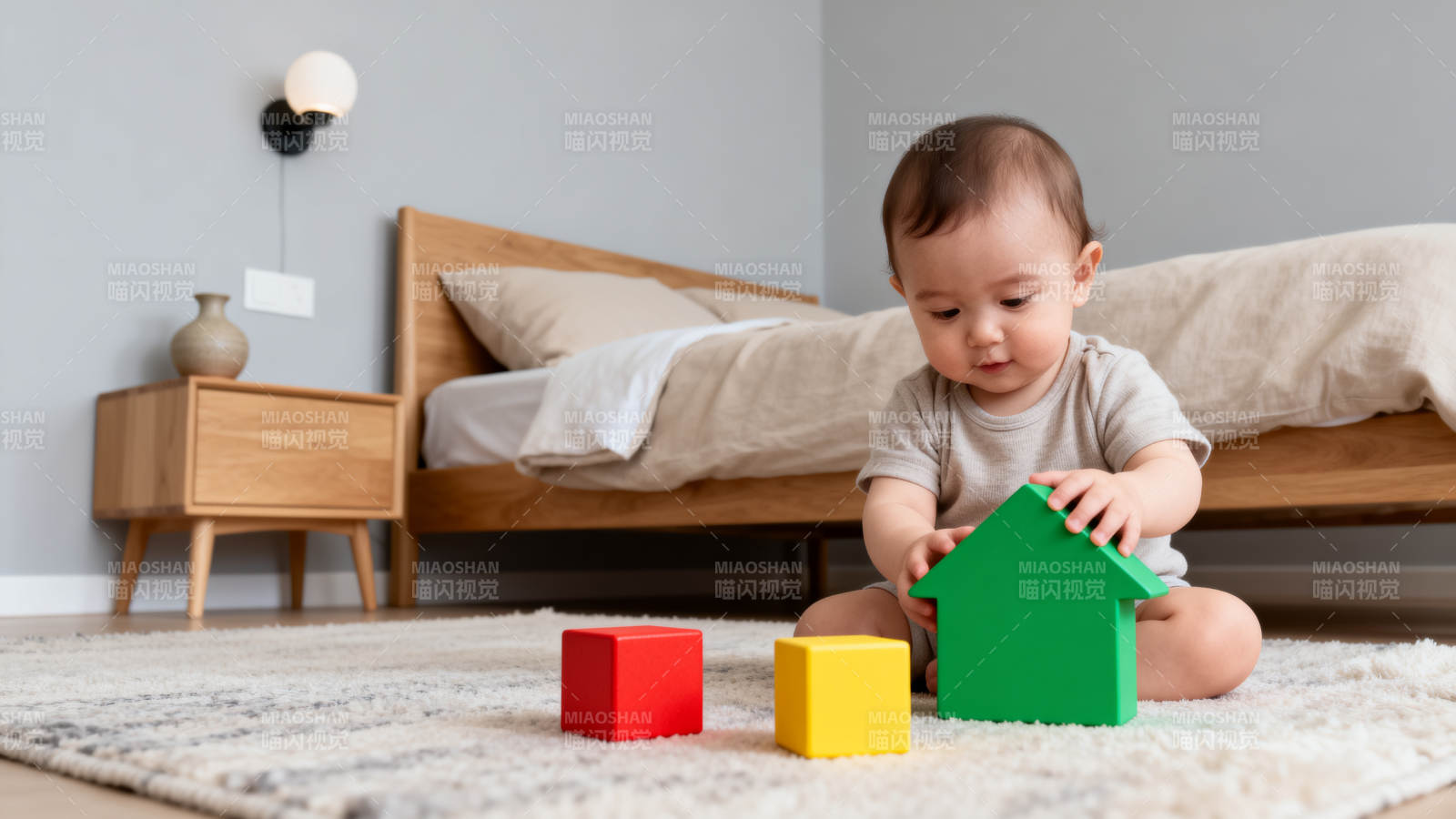 宝宝玩积木图片