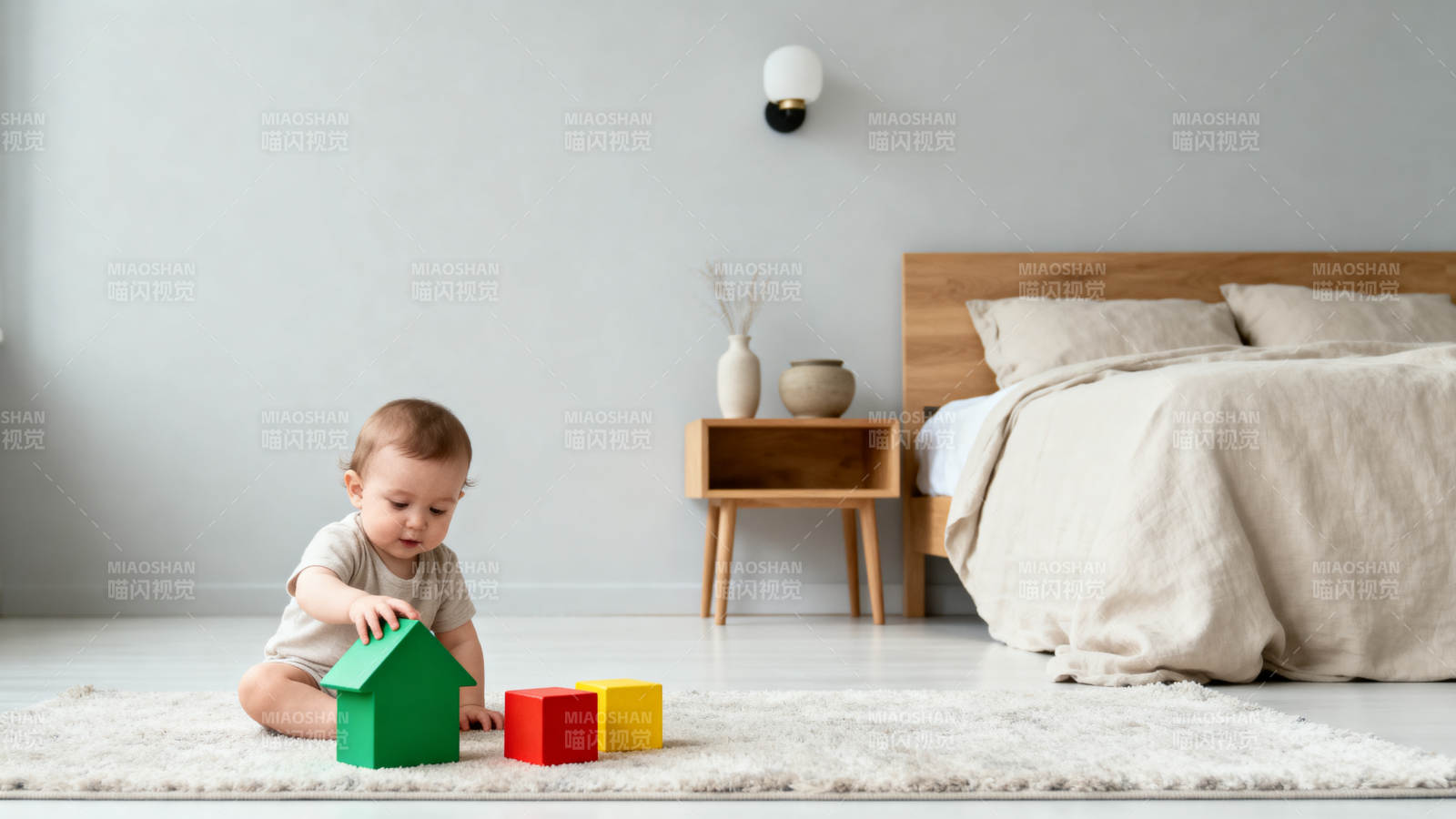 宝宝玩积木图片