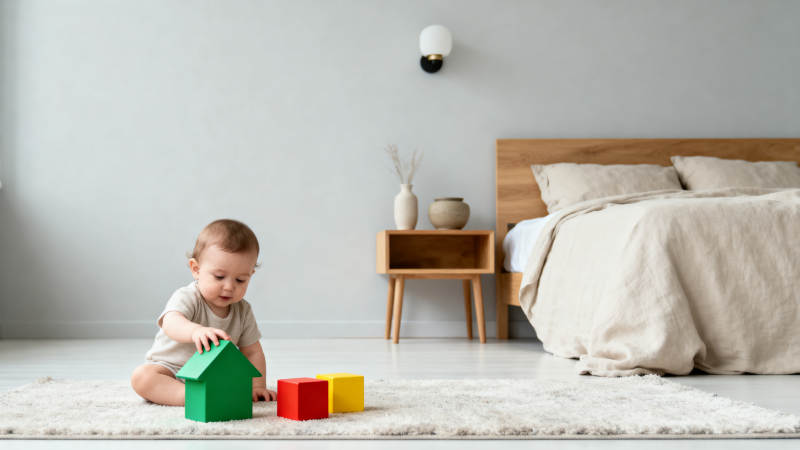 宝宝玩积木图片