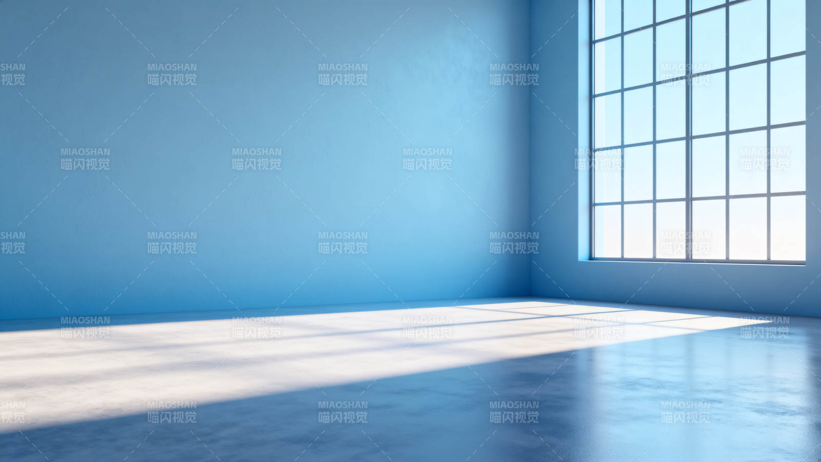 蓝调空室光影图片