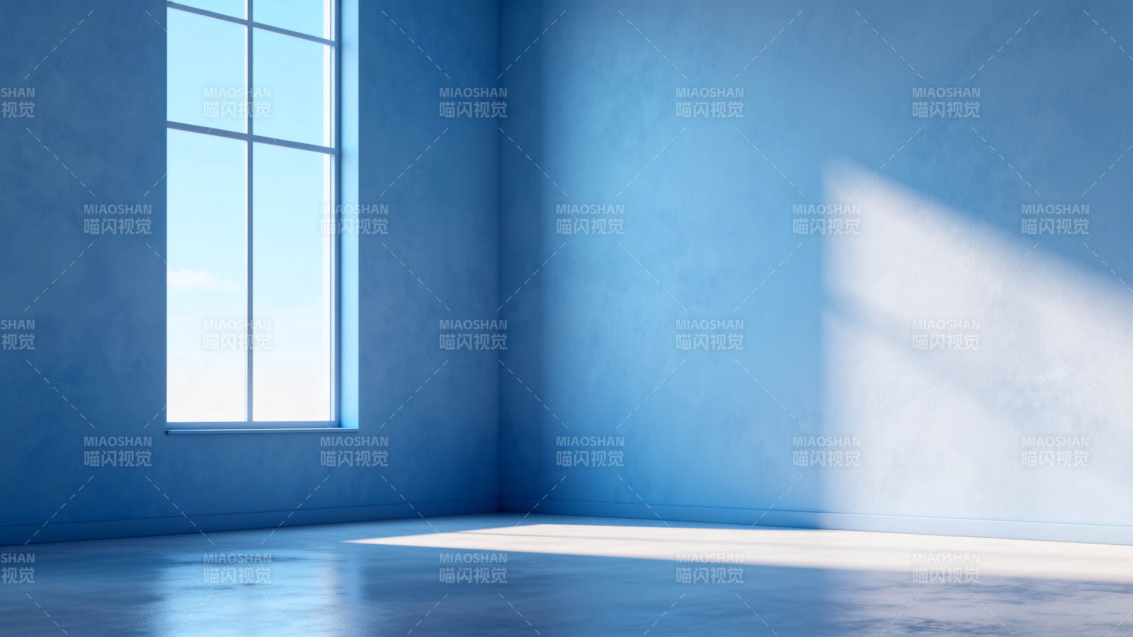 蓝调空室光影图片