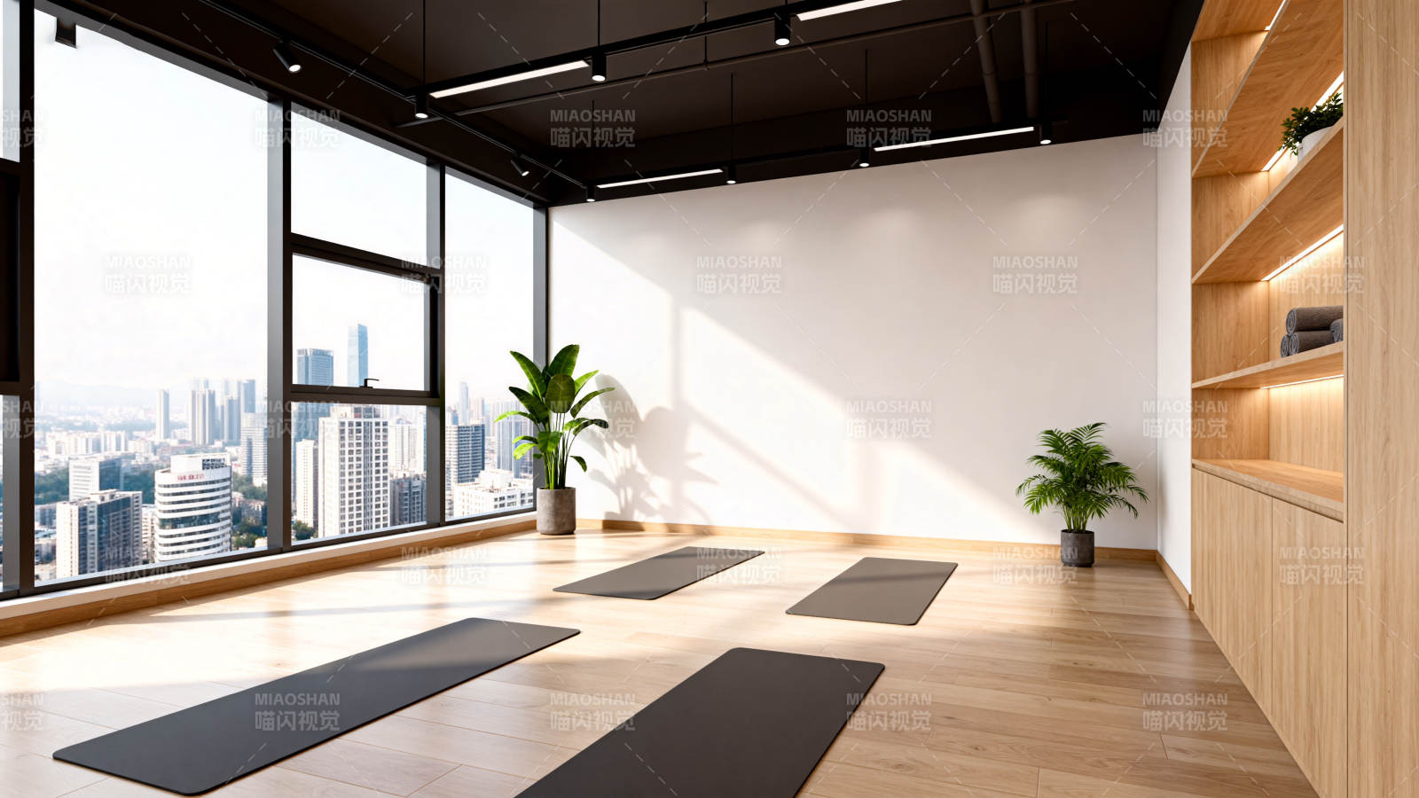 现代瑜伽室全景图片