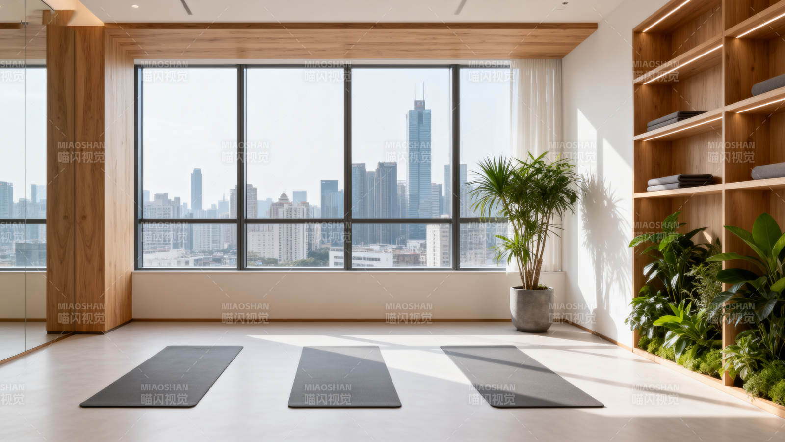 城市窗边瑜伽室图片