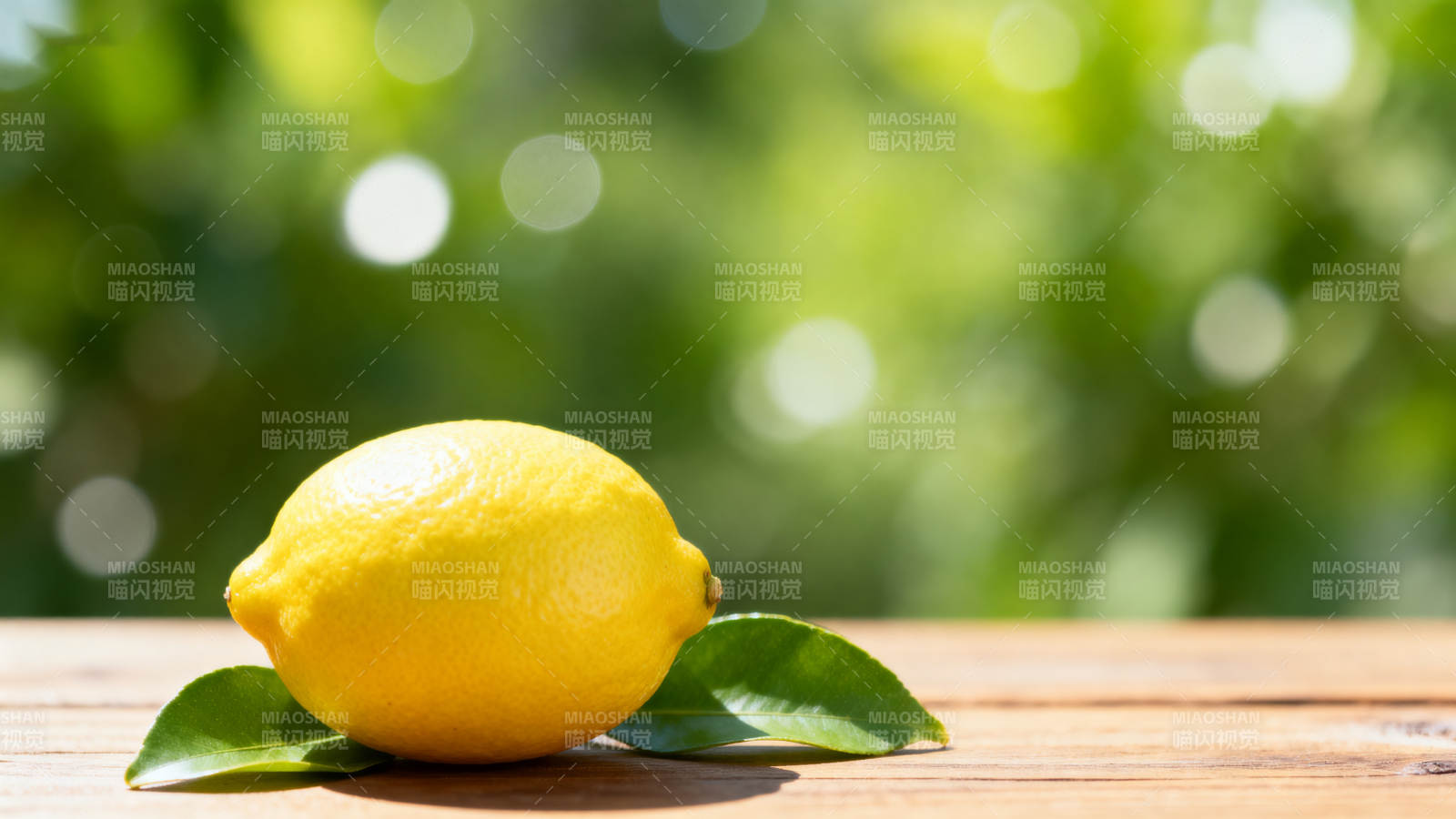 柠檬静置木桌图片