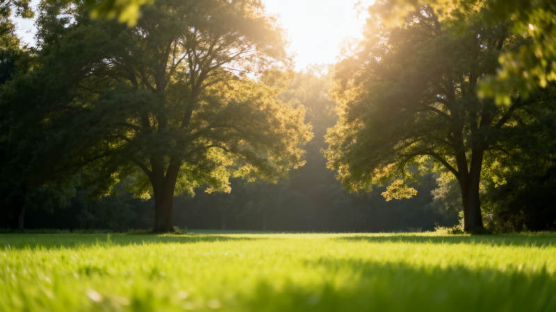 阳光穿透树林图片