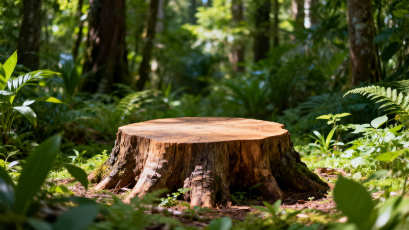 森林中的树桩图片