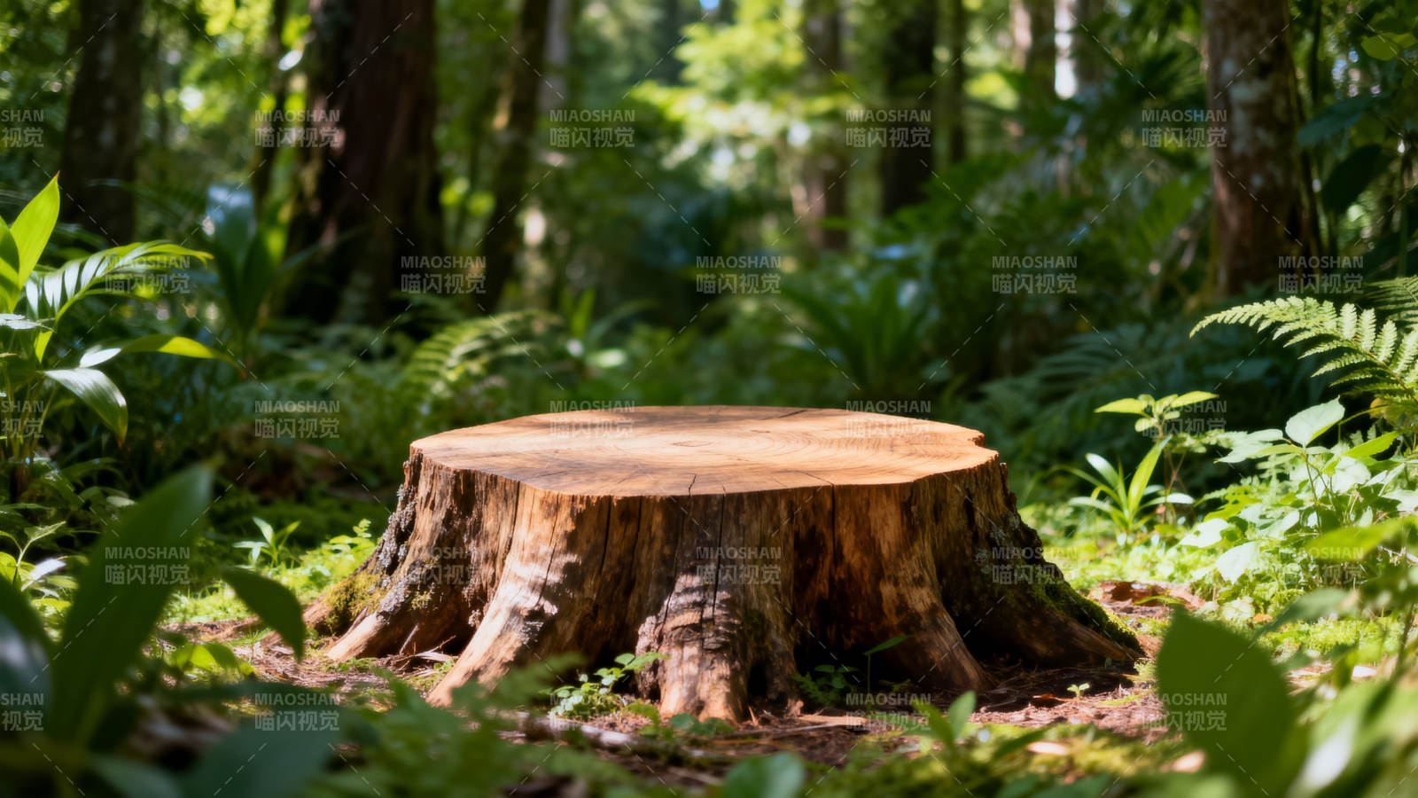 森林中的树桩图片