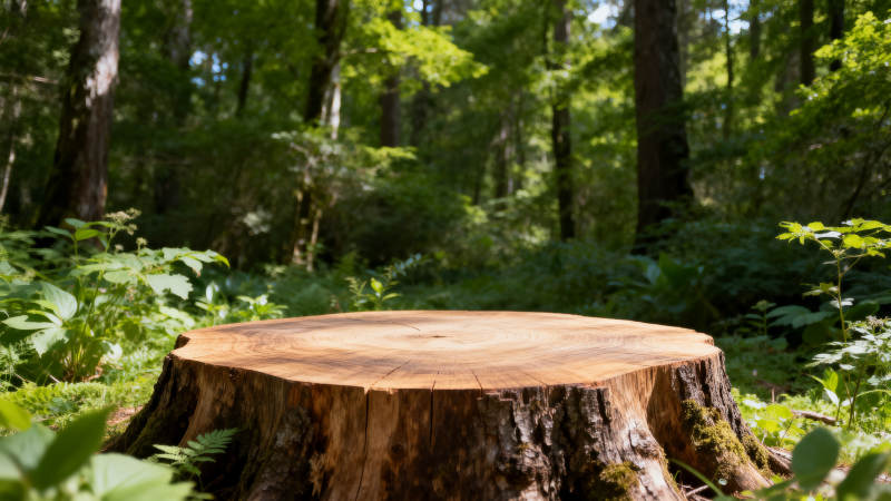 森林中的树桩图片