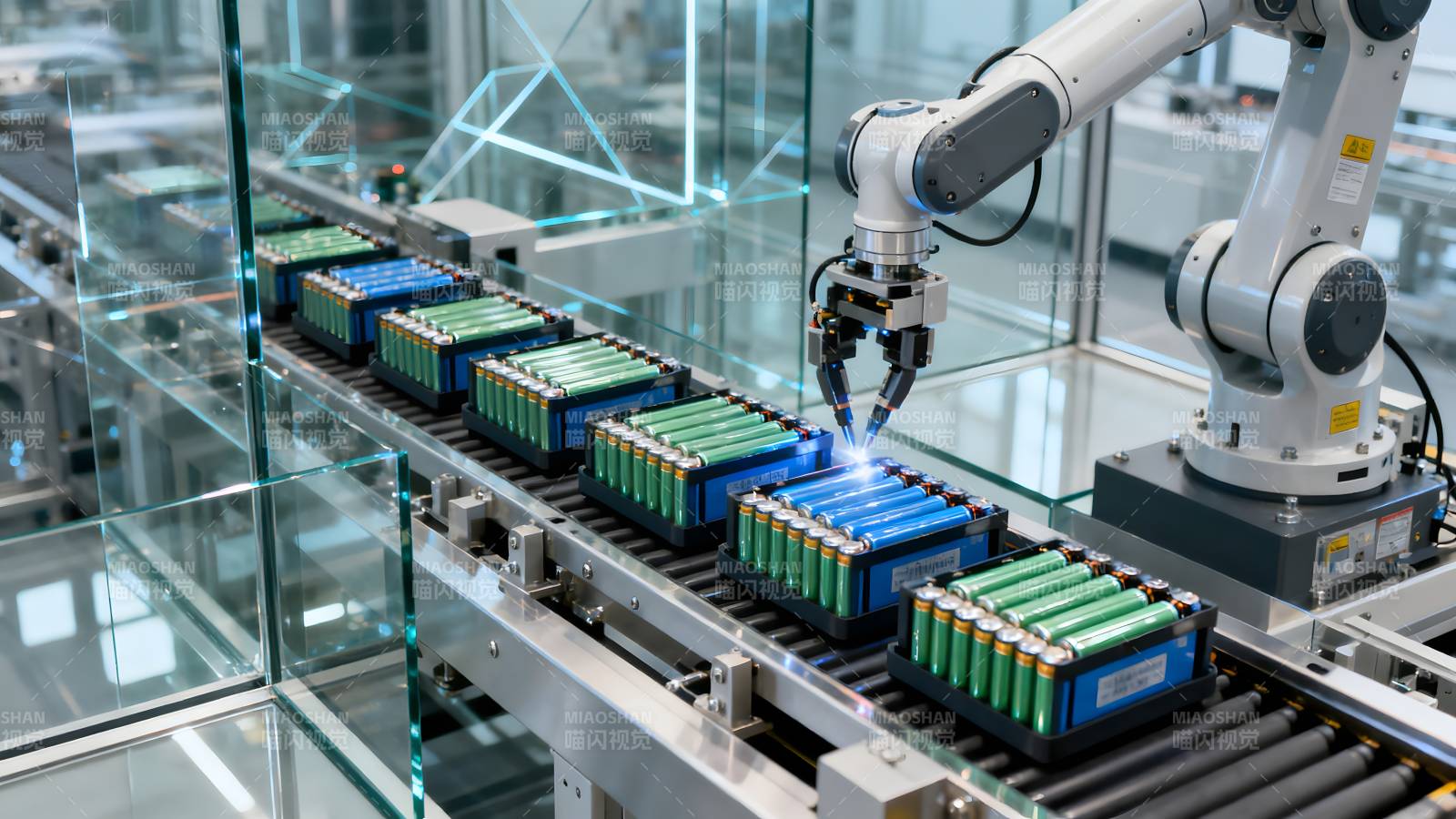 智能工厂电池装配图片