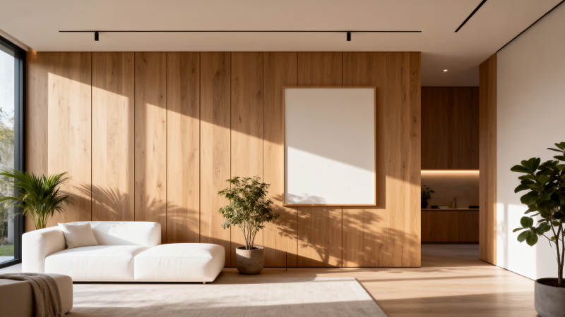 现代简约木质客厅图片