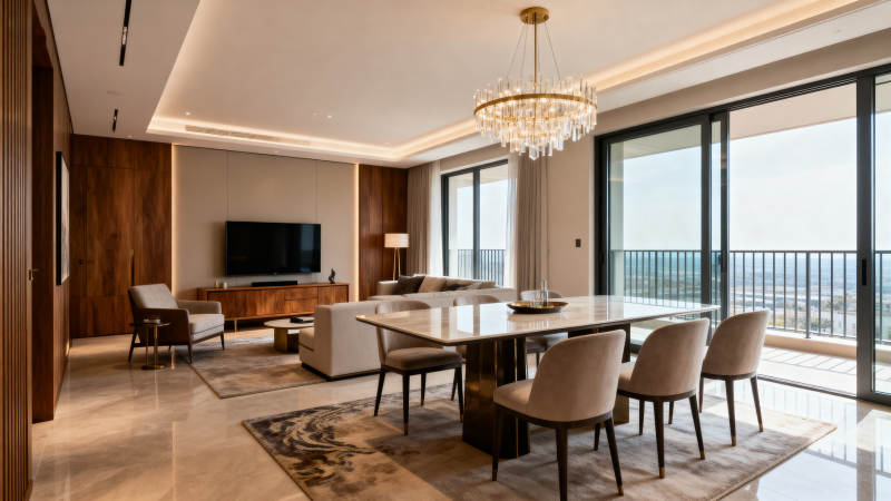 现代客厅餐厅全景图片