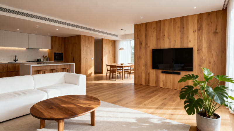 现代简约木质客厅图片