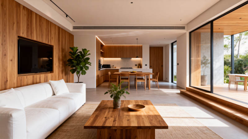 现代简约木质客厅图片