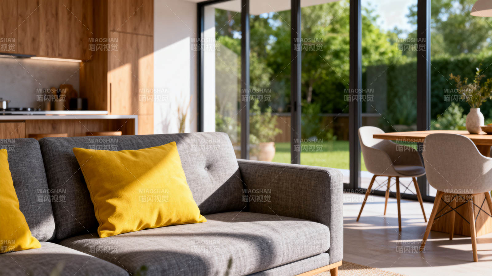 现代客厅阳光明媚图片