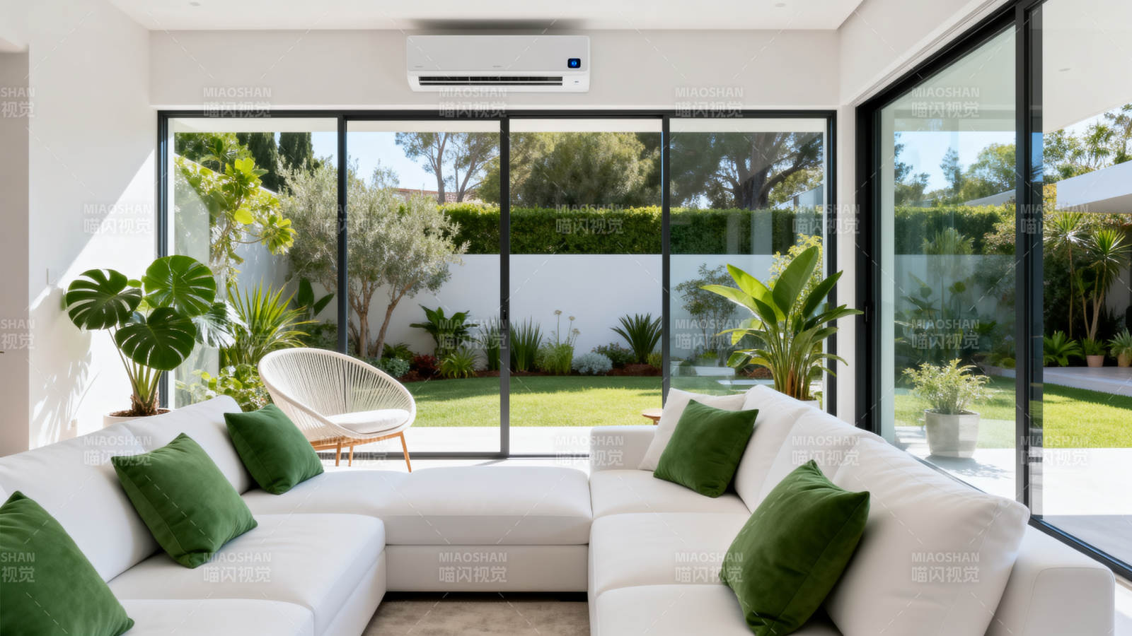 现代客厅绿意盎然图片