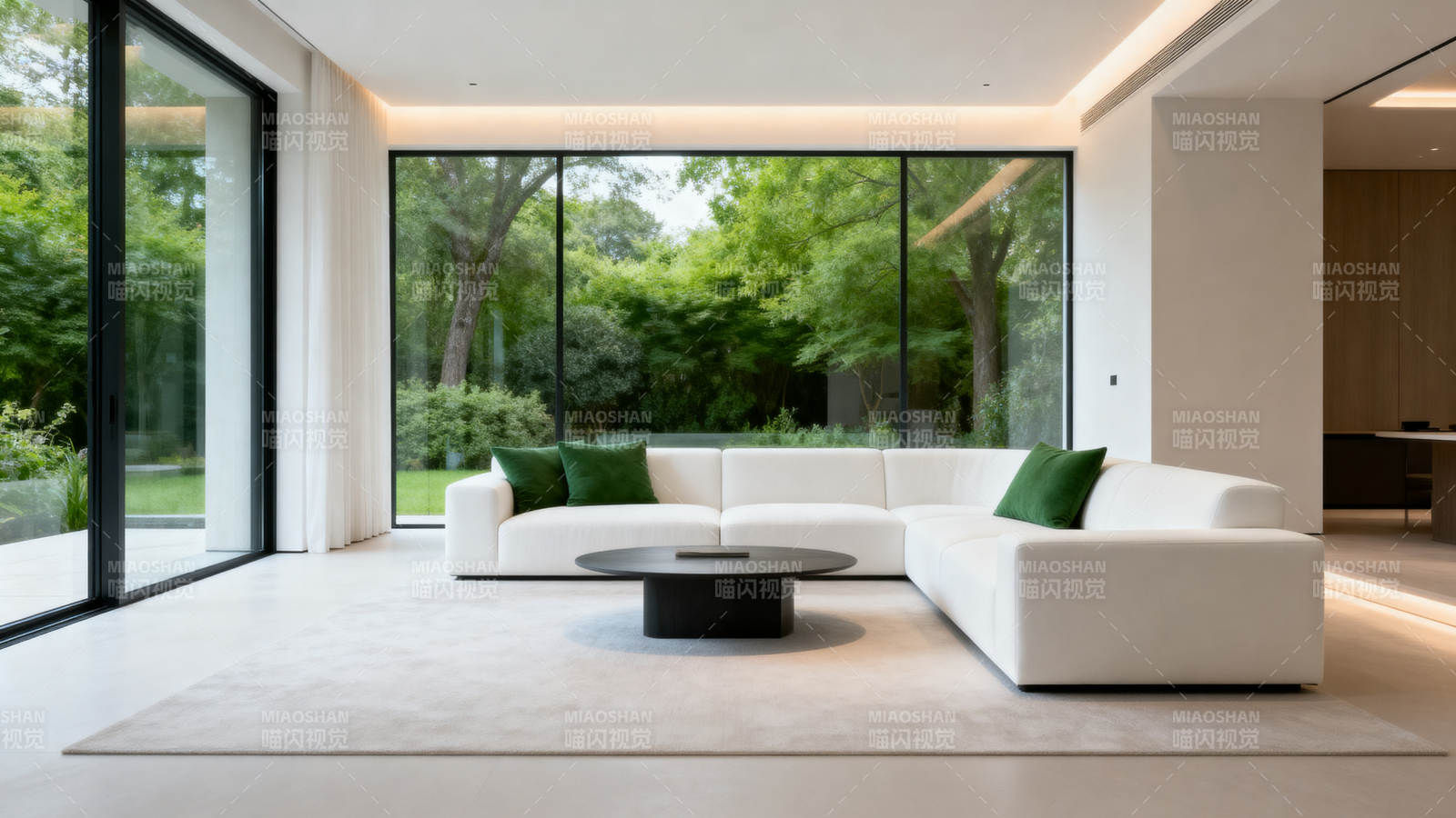 现代客厅绿意盎然图片