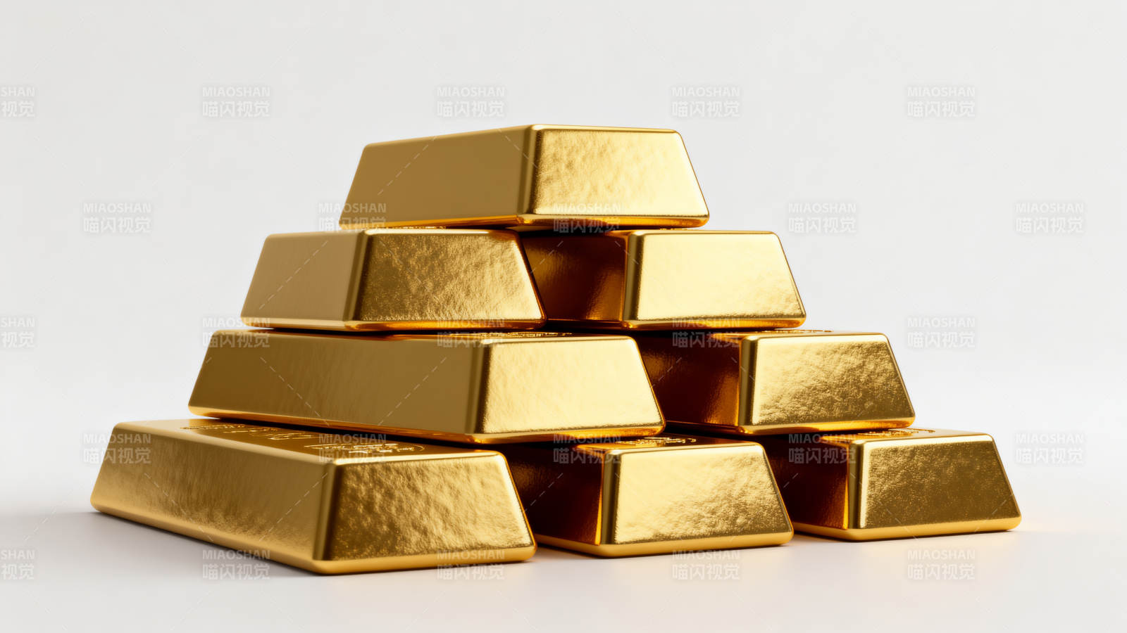 金条堆叠闪耀图片