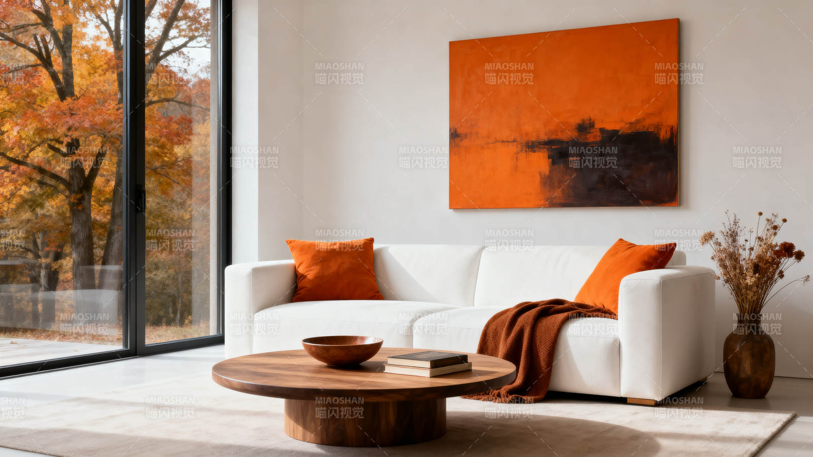 秋日客厅静谧景图片