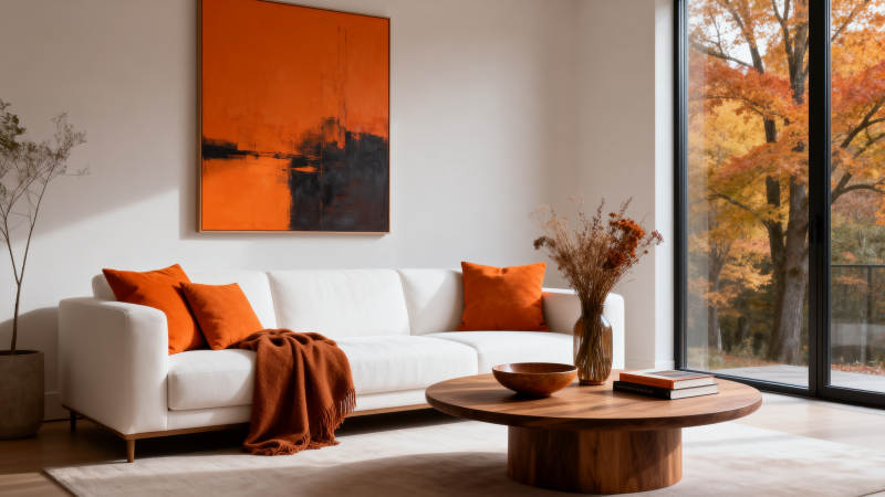 秋日温馨客厅图片