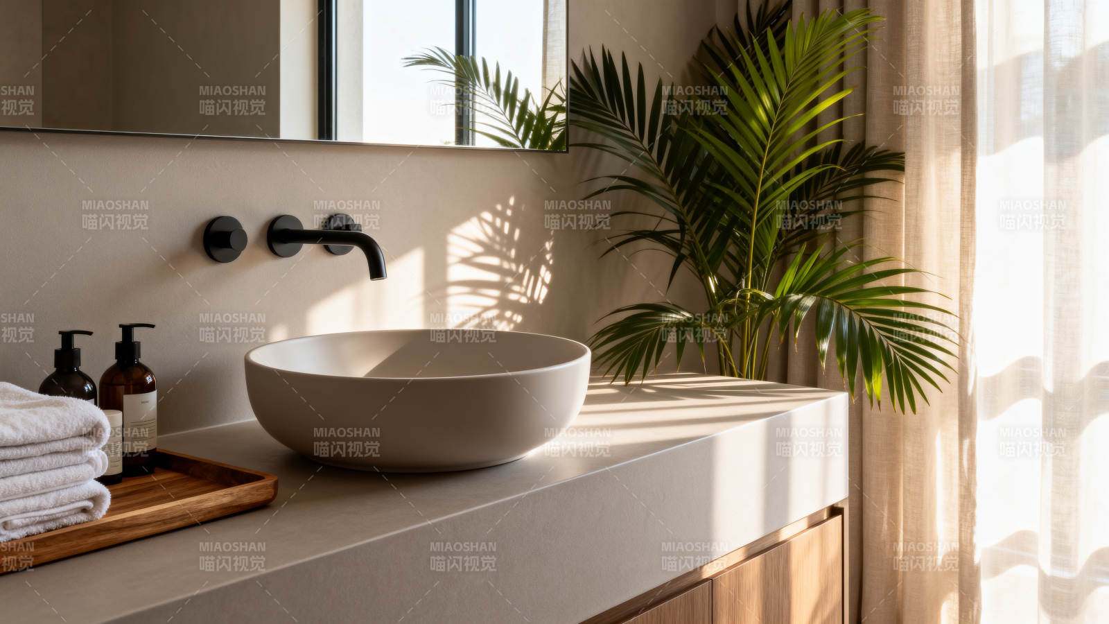 现代简约浴室一角图片