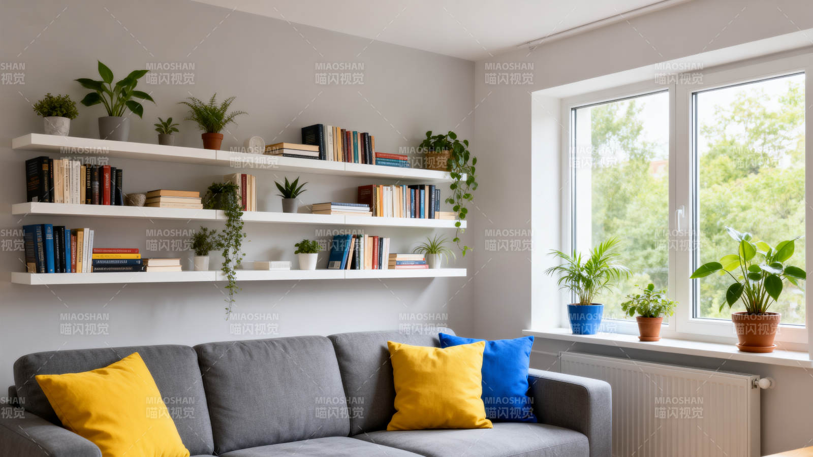 温馨客厅绿植点缀图片