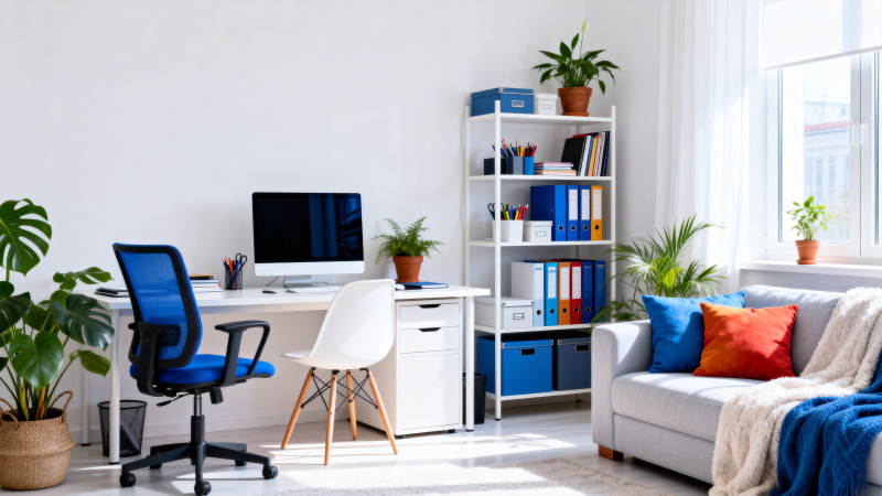 明亮温馨的居家办公角图片