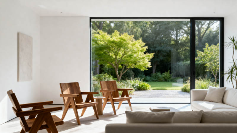 现代客厅 绿意盎然图片