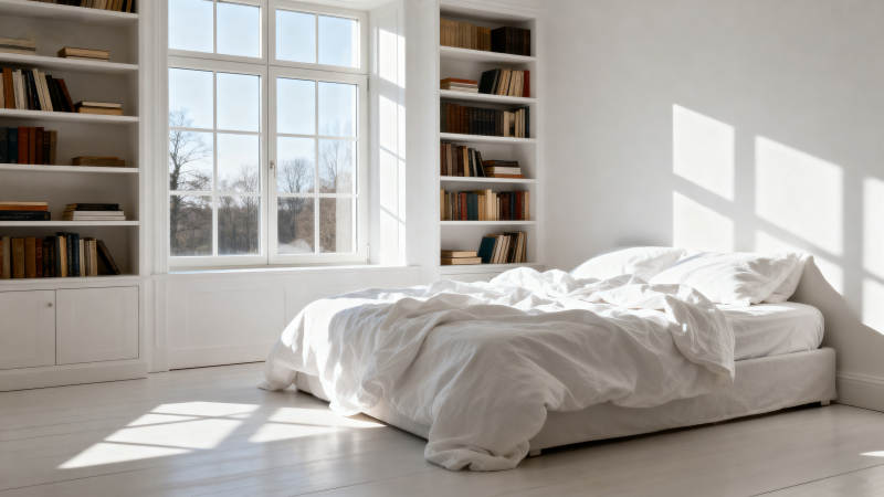 阳光洒满的卧室图片