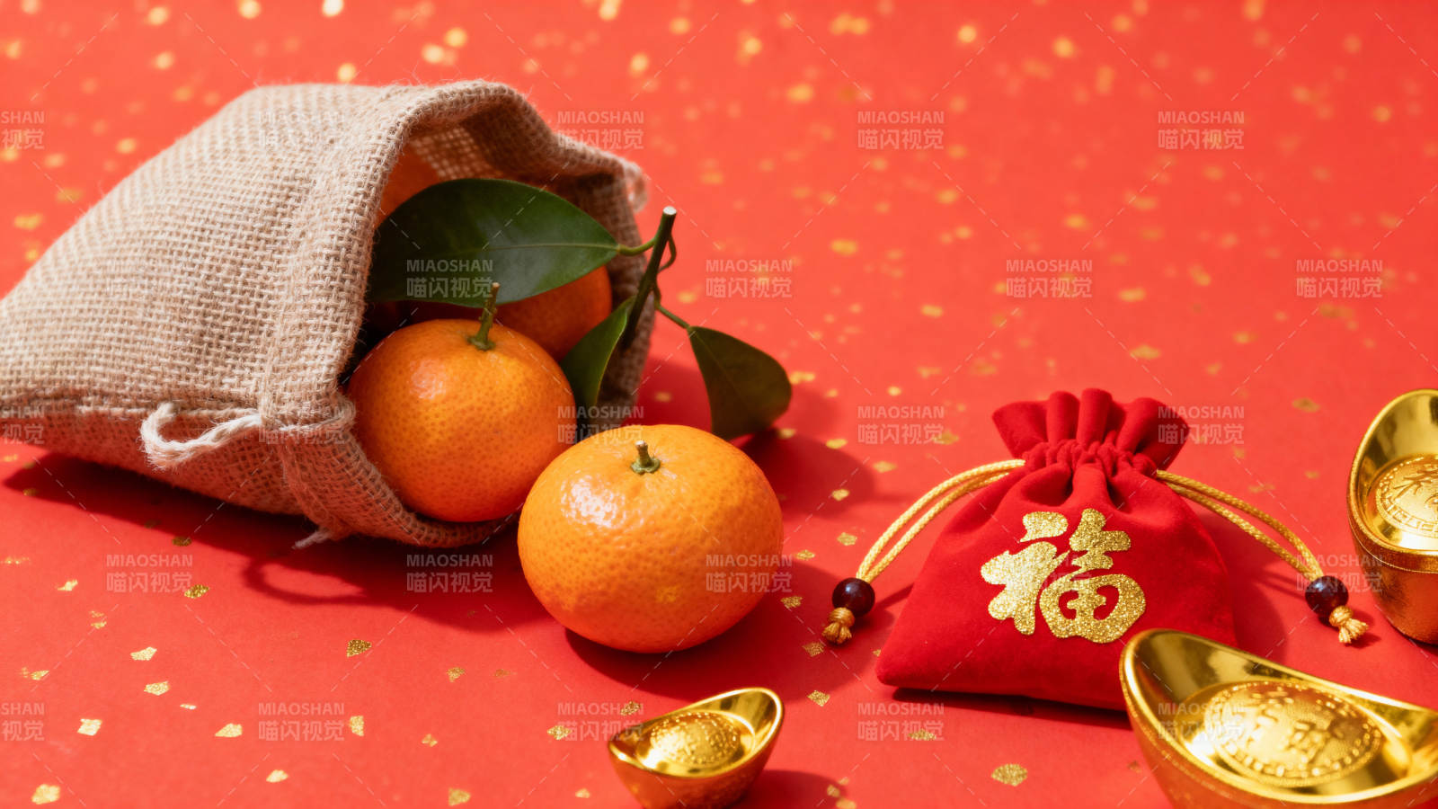 新春福满金桔红图片