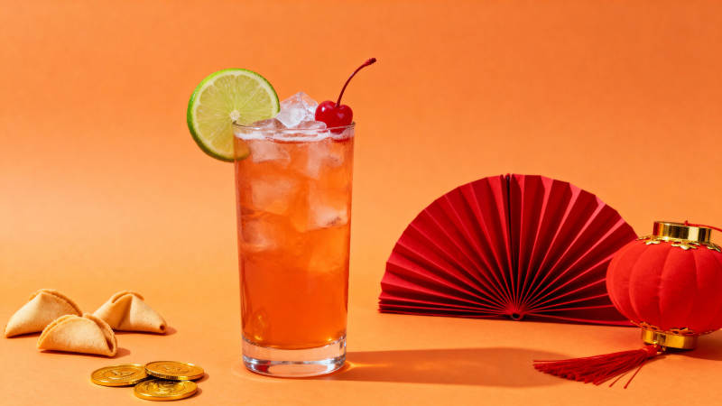 橙色鸡尾酒配幸运符图片