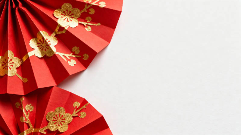 红扇金花迎新春图片