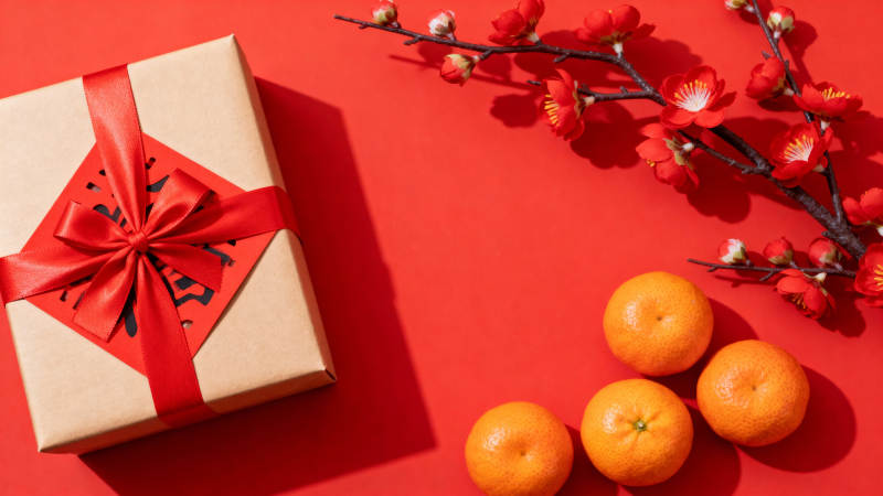 新春礼盒与金桔图片