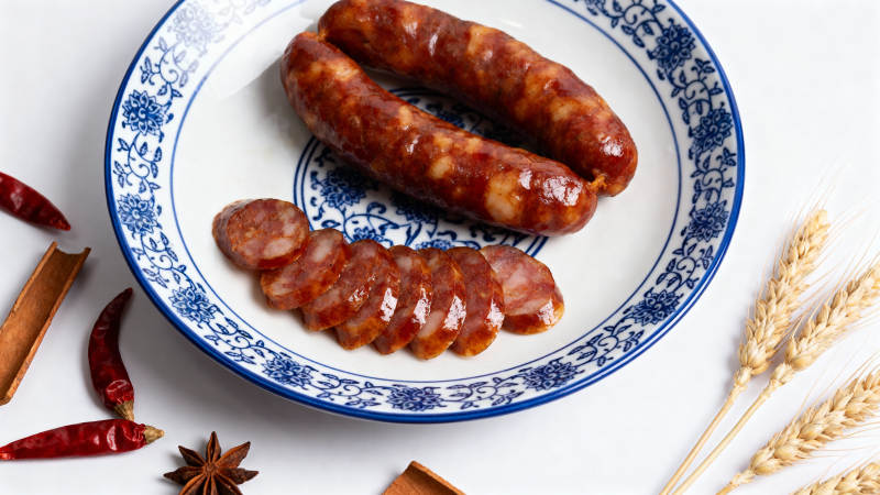 香肠配香料摆盘图片