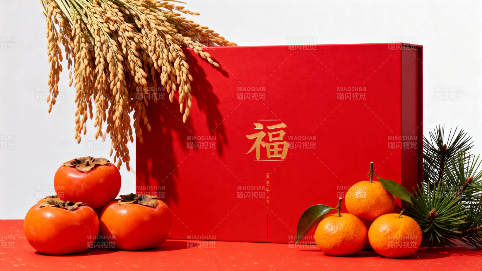 福字礼盒伴果香图片