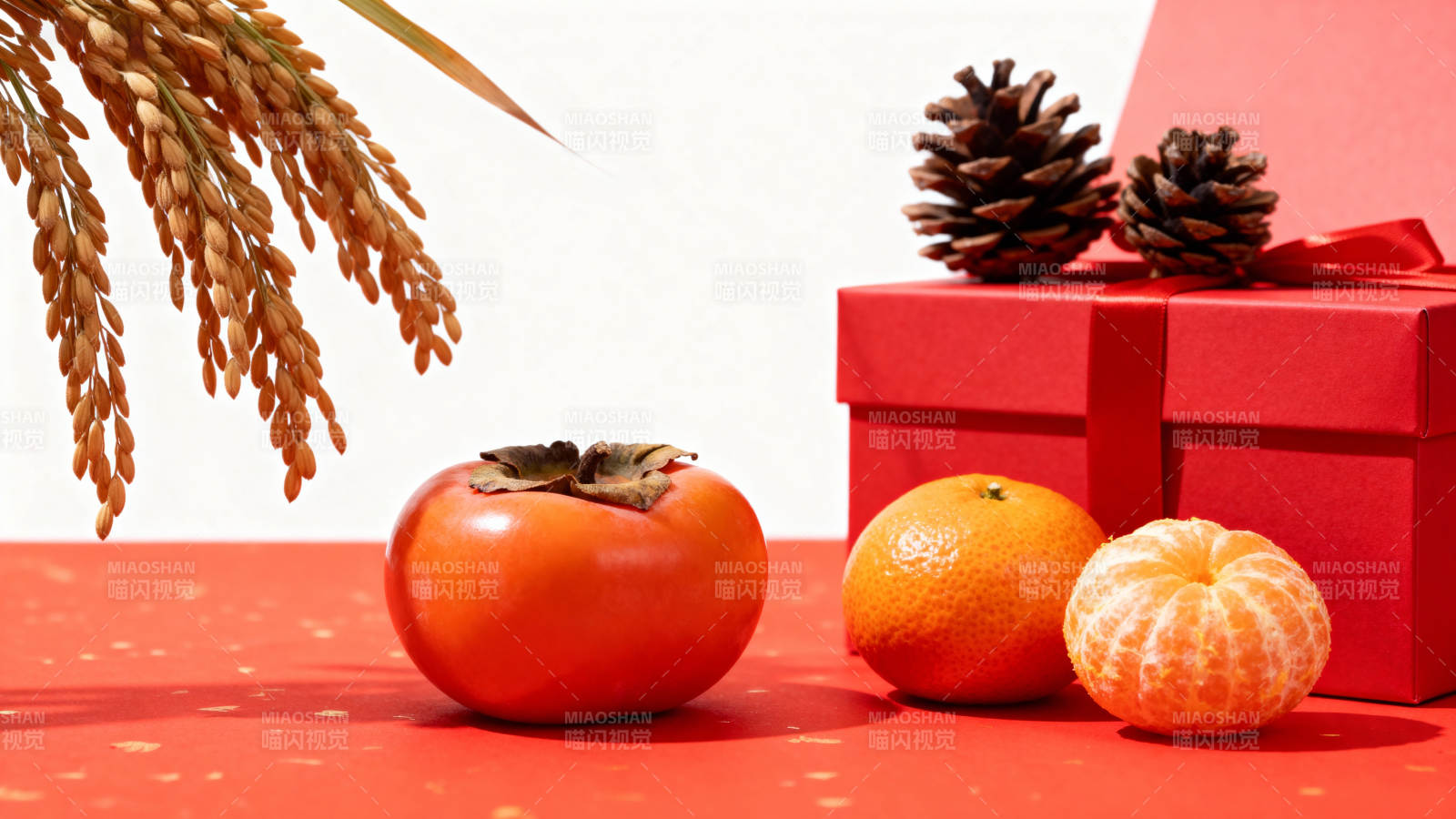秋果礼盒静物图片