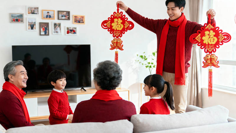 全家欢庆春节图片