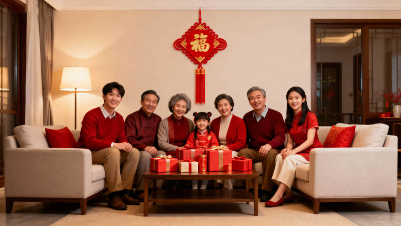 全家福迎新春图片