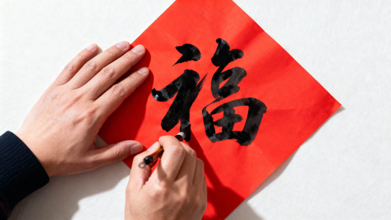 手写福字迎新春图片