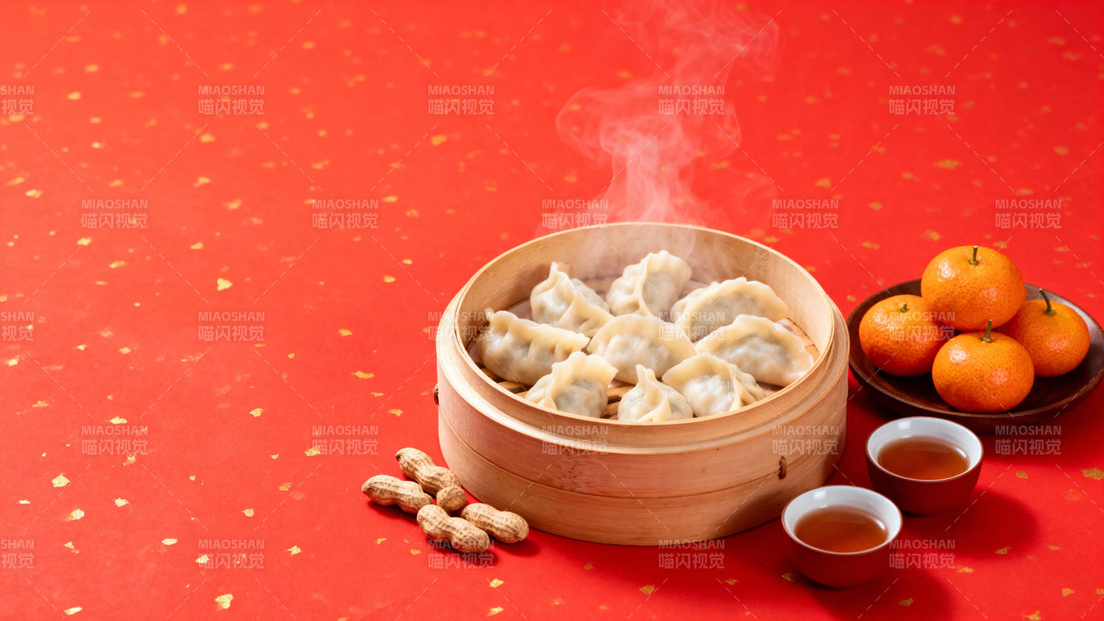 蒸饺热腾腾图片