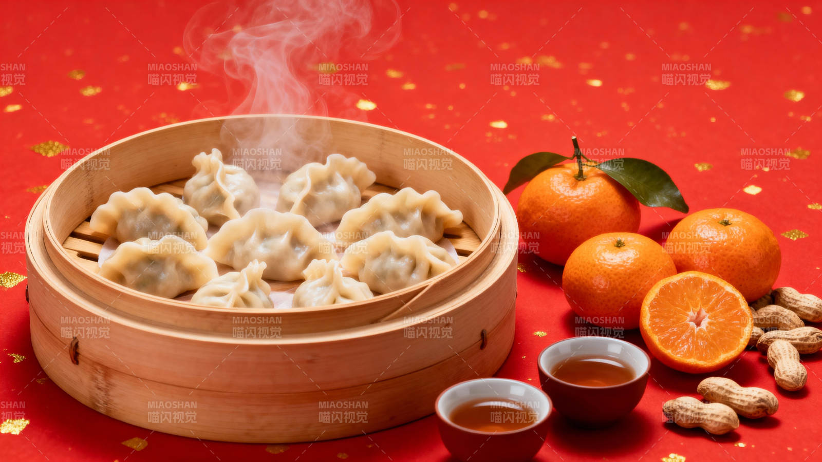 蒸饺橙香迎新春图片