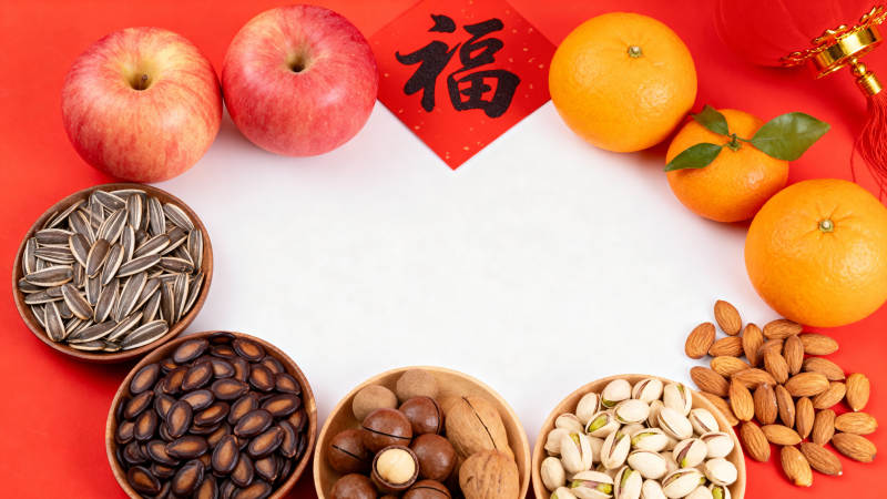 新春吉祥果盘图片