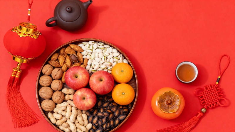 新春佳节果盘香图片