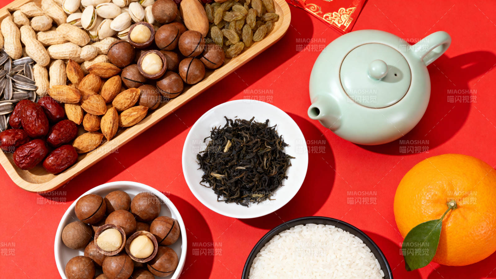 茶点果仁配橙香图片